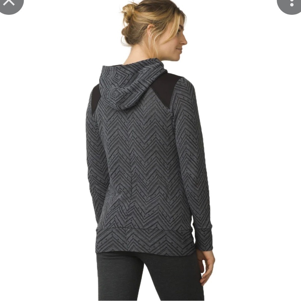 Prana Charcoal Leland Hoodie Size XS Drawstring Waist Activewear.